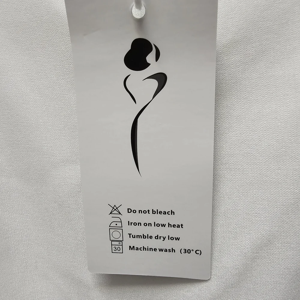 XL OFEEFAN Chic White Puff Sleeve Mini Dress NWT Feminine Tie Back Neckline - Picture 4 of 7